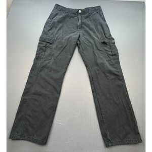 Wrangler Cargo Pants Men's 34x32 Black Relaxed Fit Lined Outdoor Work Trousers